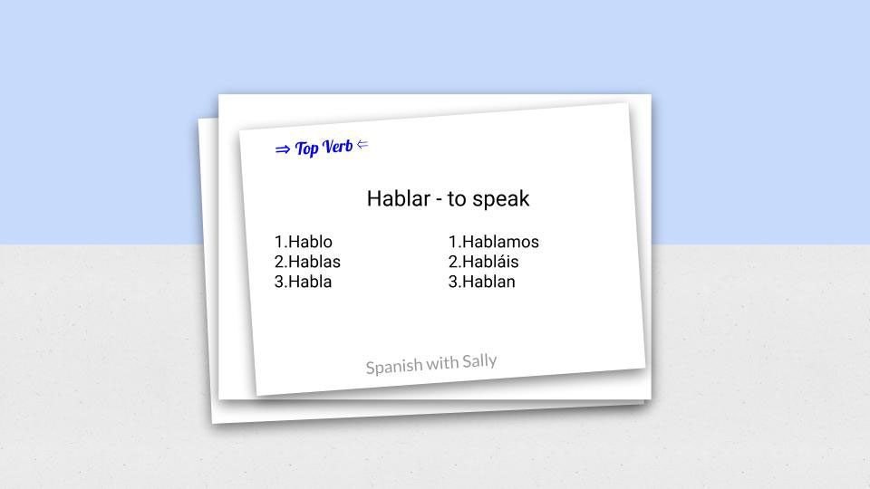 Hablar - to speak