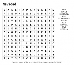Christmas word search - free